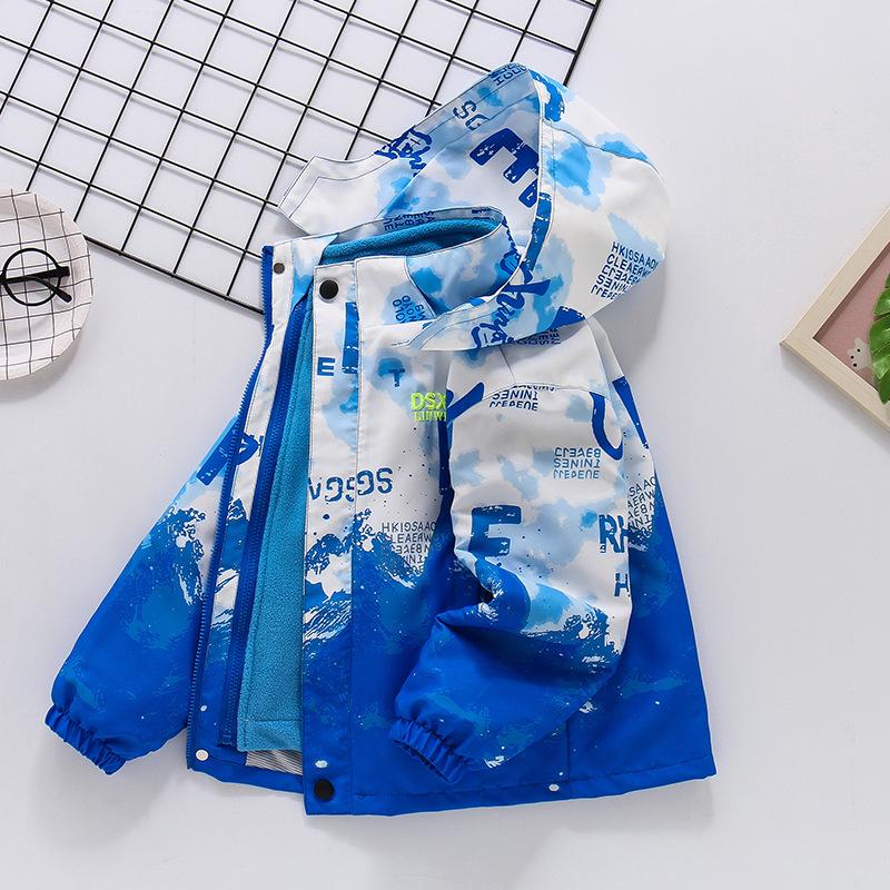 

Толстое пальто для мальчиков, осенне-зимняя детская флисовая съемная куртка 3 в 1 Hardshell 140cm