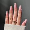 Nude Short Ballet White Ombre Finished Nail Art Tips