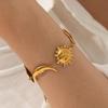 18K Gold European Star Moon Sun Bracelet – Colorfast Titanium Steel Beach Style Jewelry