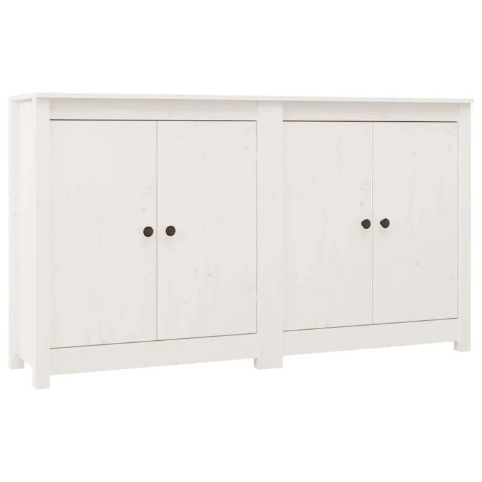 VidaXL 2x Buffets Armoires Latérales Meubles de Rangement Armoires de Rangement Organisateurs de Maison Salon Blanc 70x35x80 3114065