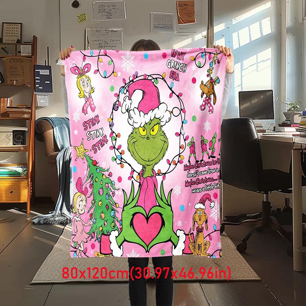 Christmas Gift Comedy Movie How the Grinch Stole Christmas blanket home warming, four season bed decoration sofa cover flannel throwing blanket K6