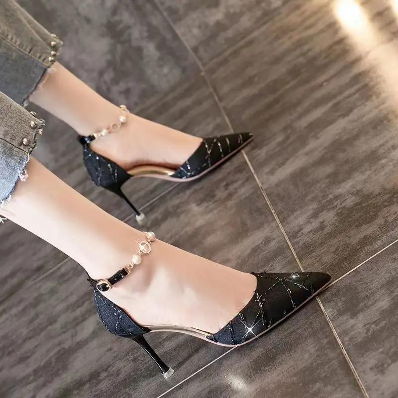 Outdoor High Heels Ladies Shoes On Sale Vintage Luxury Summer 2025 Offers Sandal Comfortable and Elegant Daily Women's Sandals