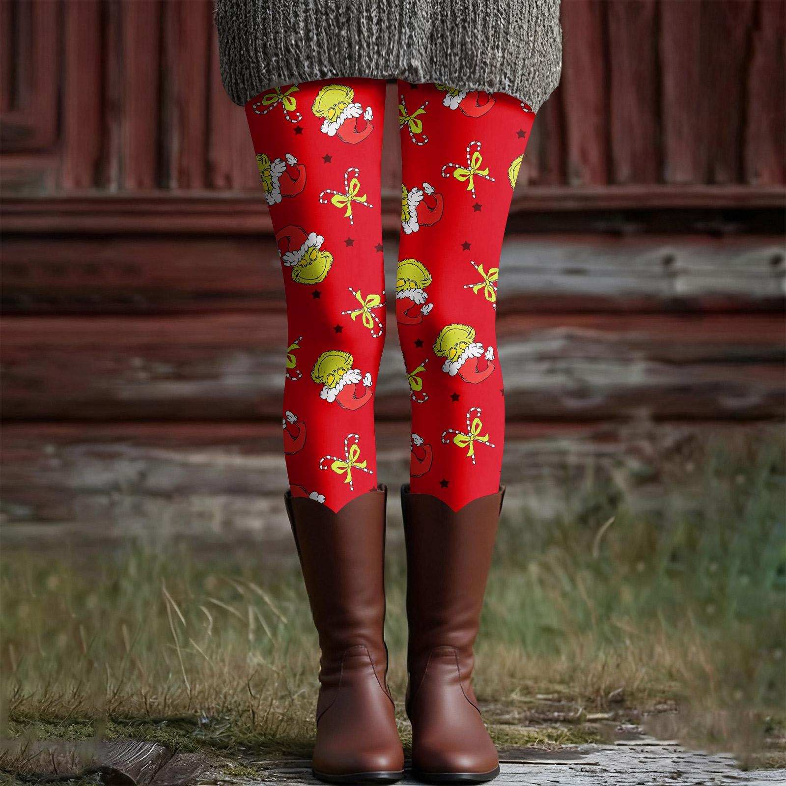 

Женские повседневные модные уличные рождественские облегающие эластичные брюки для йоги, укороченные брюки L винный