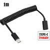 Coiled Fast Speed USB C Female To USB3.1 Male Connector 10Gbps Data Powerful Charging for Type C Devices