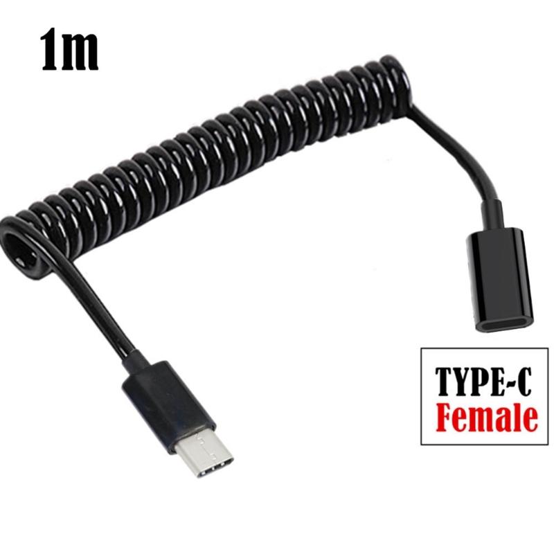 Coiled Fast Speed USB C Female To USB3.1 Male Connector 10Gbps Data Powerful Charging for Type C Devices