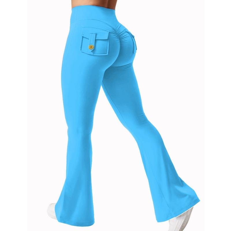 

Жіночі легінси кльош з кишенями М які штани для йоги у стилі карго з високою посадкою Гімнастичні облягаючі штани Фітнес та бодібілдинг Спортивний одяг XL