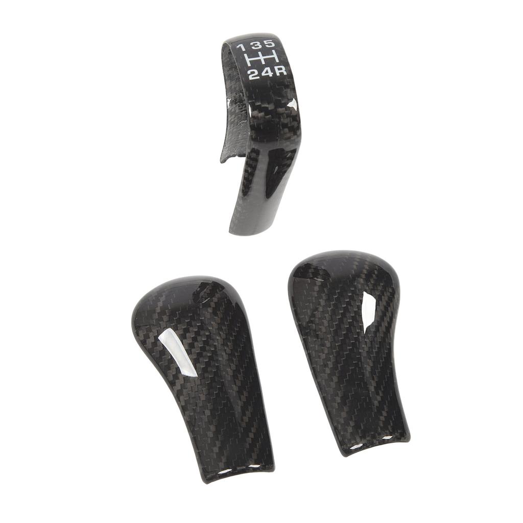 3Pcs Gear Shift Knob Cover Trim Protective Carbon Fiber Gear Shifter Cap Cover Interior Accessories