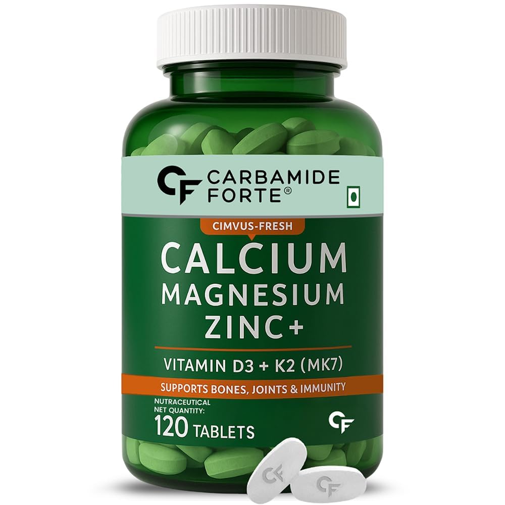 

Carbamide Forte Veg Calcium And Vitamin D3 Tablets 120 | Zinc Magnesium Supplement For Bone And Joint Support