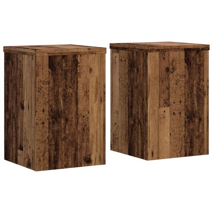 VidaXL Supports pour plantes 2 pcs vieux bois bois d'ingénierie, support de fleurs, support de pot, support pour plantes 852904