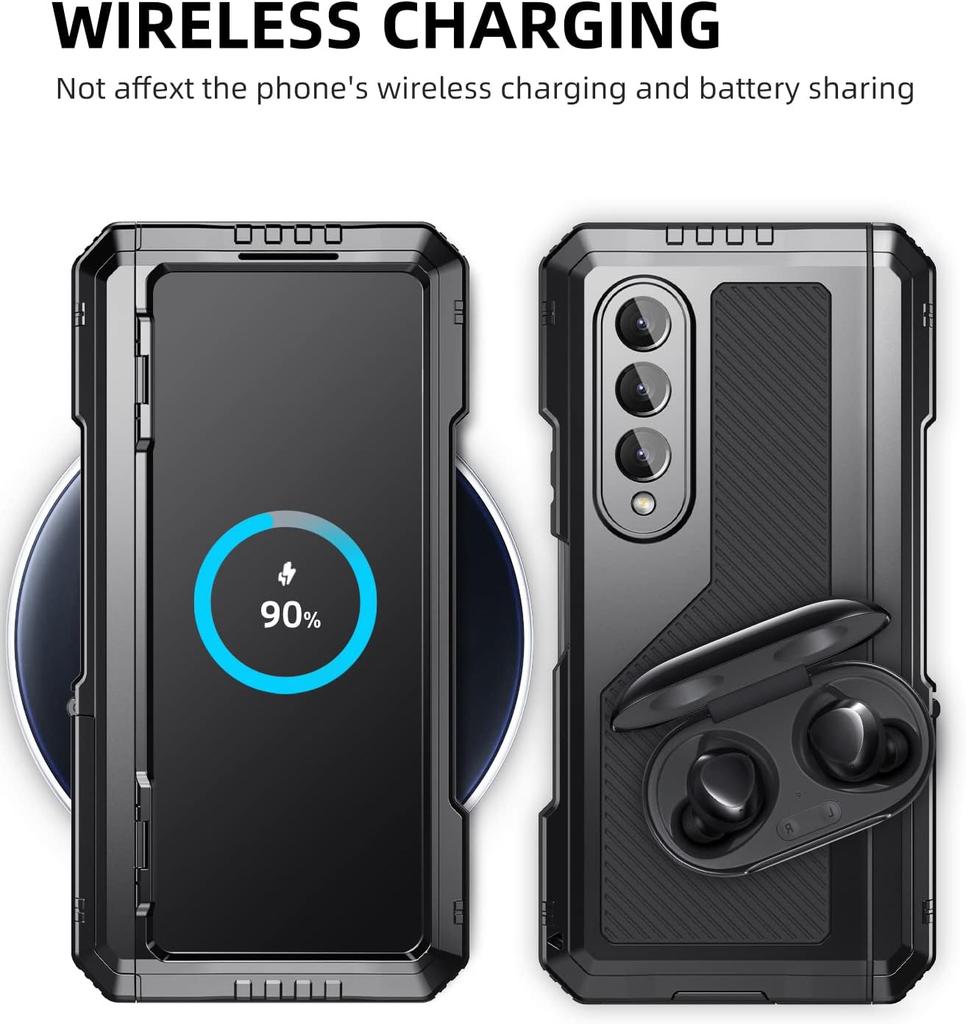 Military Protection Armor Heavy Duty Case For Saumsung Galaxy Z Fold 4 5 6 7 Full-Body Shockproof Cover Stand PET Screen Film