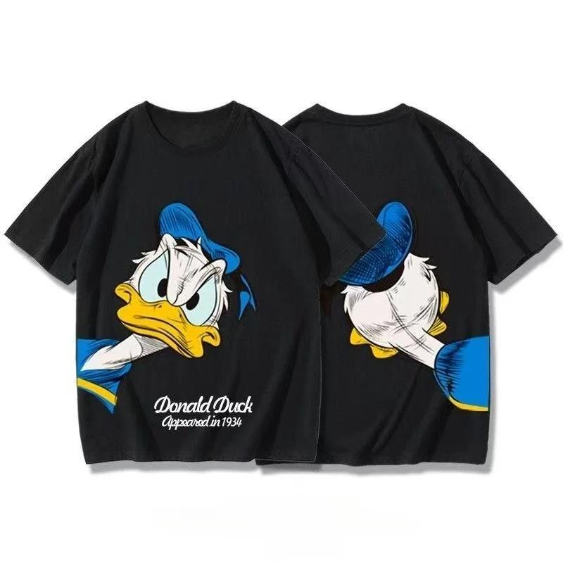 Disney Kids -Pixar Animation Donald Duck Cartoon Double-Sided Print Fashion Boys and Girls Short-Sleeved Round-Neck T-Shirt Top 110