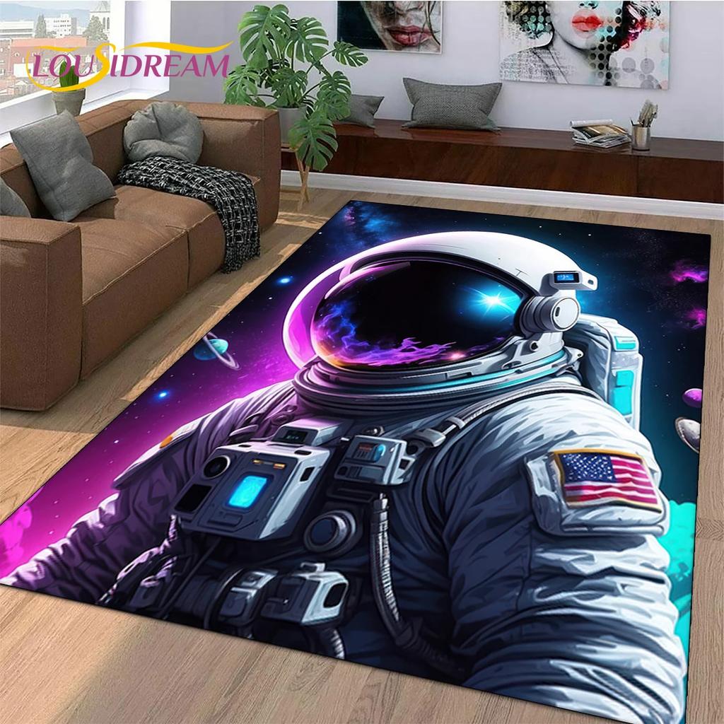 Astronaut Dream Universe Spaceman Weltraum Cartoon Teppich Teppich für Schlafzimmer Wohnzimmer Sofa Dekoration, Große Dekor Bodenmatte