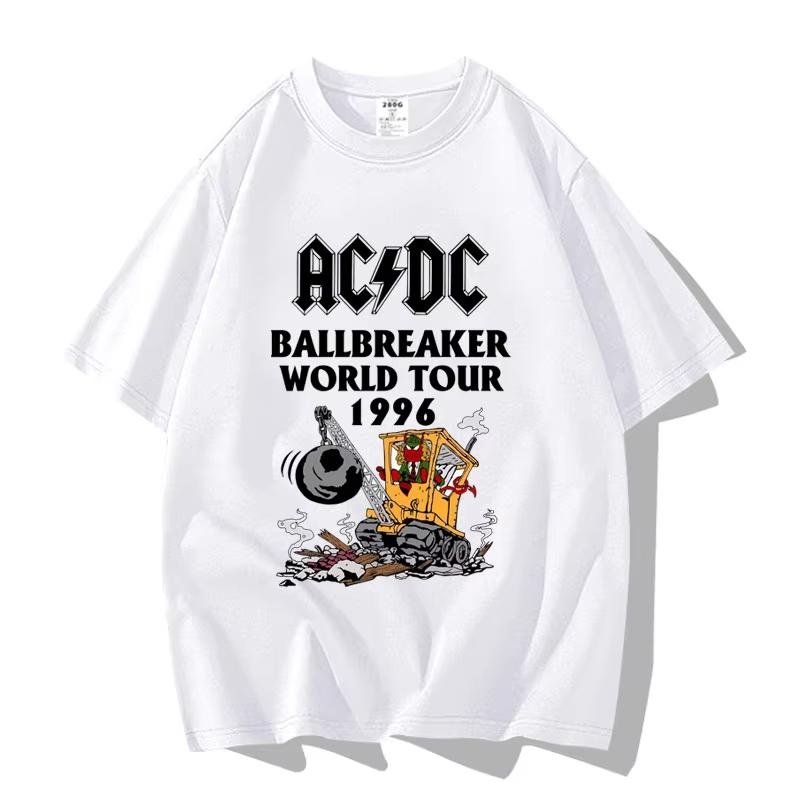 Amerikanische Streetpunk-Rockband ACDC Hip Hop Kurzarm-T-Shirt Kleidung Kleidung Lässig Herren- und Damen-T-Shirt aus 100% Baumwolle