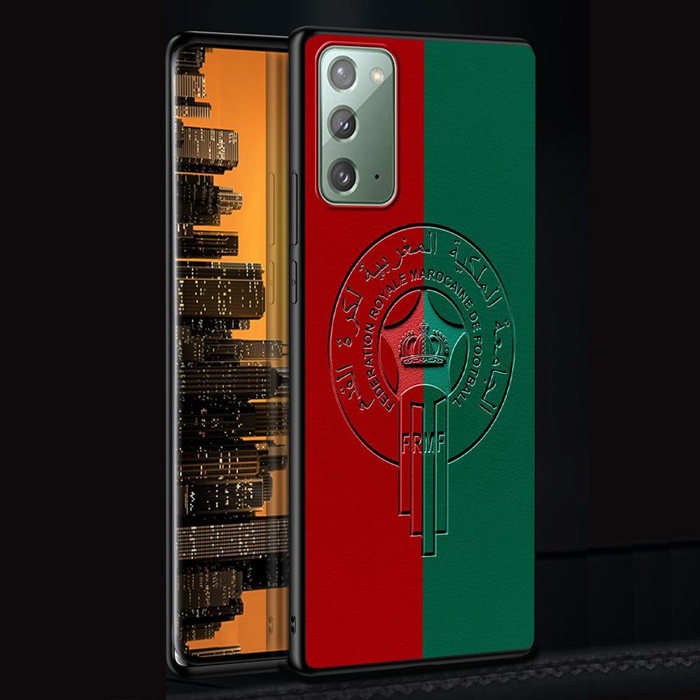 Morocco Flag Case for Samsung Galaxy Note 20 Ultra 10 Lite 9 8 A53 A52 A12 S22 S21 FE S20 Plus Silicone Black Phone Cover