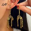 Gift for Halloween Lovers 1 Pair Gothic Skeleton Earrings Women Spooky Articulated Skull Niche Personalized Jewelry Dangle Jewelry Punk Party
