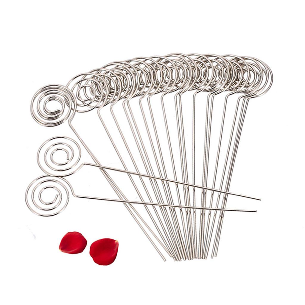 50 x Silber DIY Bastelmetall Runde Drähte Foto Karte Bild Memo Papier Notiz Display Clip Halter