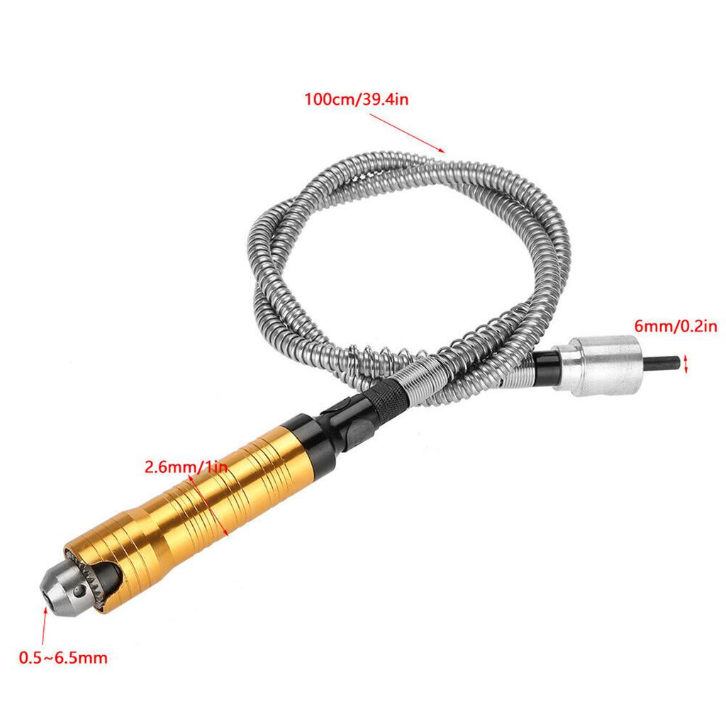 Flex Shaft Rotary Tool Attachment, Engraver Flexible Shaft, 0.24 Inch/6MM Flex Shaft Handpiece Power Tool