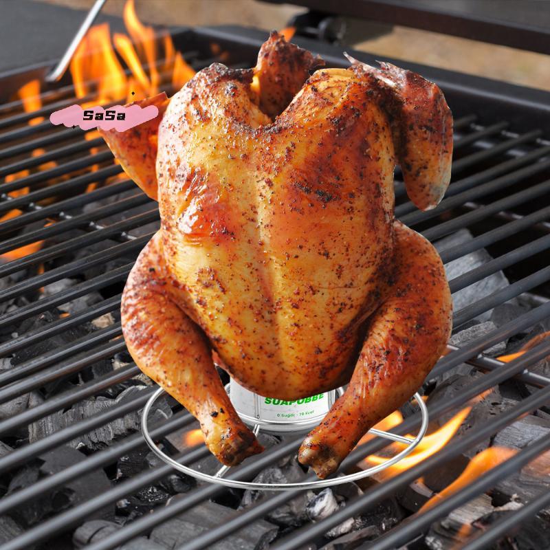 Non-Stick Chicken Roaster Rack Food Grade Stainless Steel Vertical Chicken Holder for Barbecue Cooking Kitchen Accessory