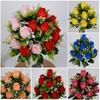 12 Heads Real Happy Flower Mini 9 Colors Natural Simulated Rose Photography Photo Gift Valentine's Day Flowers Home Decorative