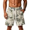 Herren Locker geschnittene Camouflage-Print Sport-Trainings-Fitnessstudio Strandshorts mit Kordelzug-Taille und Seitentaschen für Alltagsaktivitäten