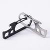 Stainless Steel Multi-Function Carabiner Keychain with Bottle Opener and Hex Wrench for Outdoor Camping.