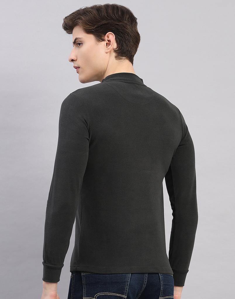 Monte Carlo Men's Regular Fit Solid Round Neck Full Sleeve Tshirt