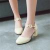 Shoes for Women Summer Elegant Round Toe High Heel Wedding Party Evening PU Leather Casual Comfortable Sandalias De Mujer
