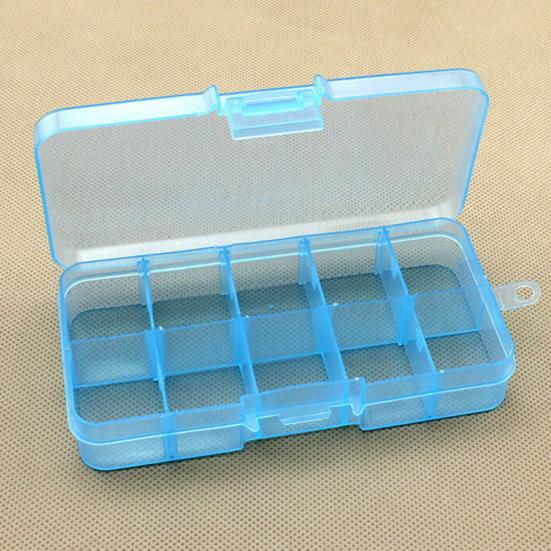 10-Slot Jewelry Rings Ear Stud Holder Beads Storage Box Case Container Organizer