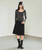 OIOI COLLECTION New Normal Square Neck Long Sleeve T-Shirt [Dark Grey]