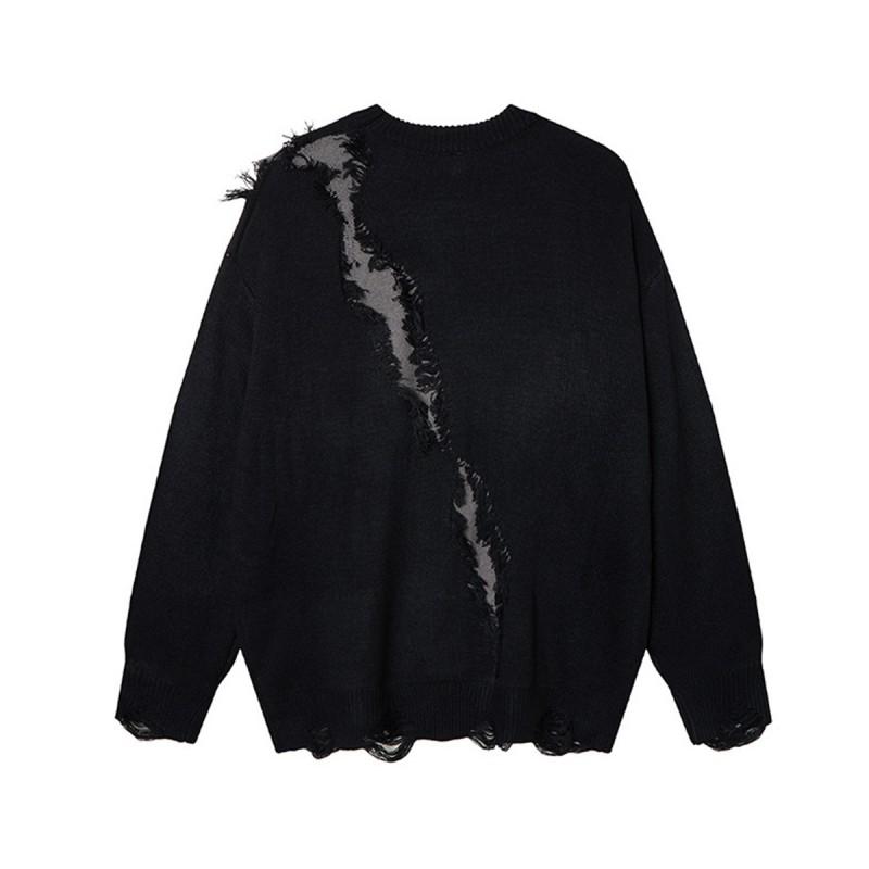 Vintage American Style Oversized Knit Sweater Teens Warm Thick Fuzzy Pullover Streetwear