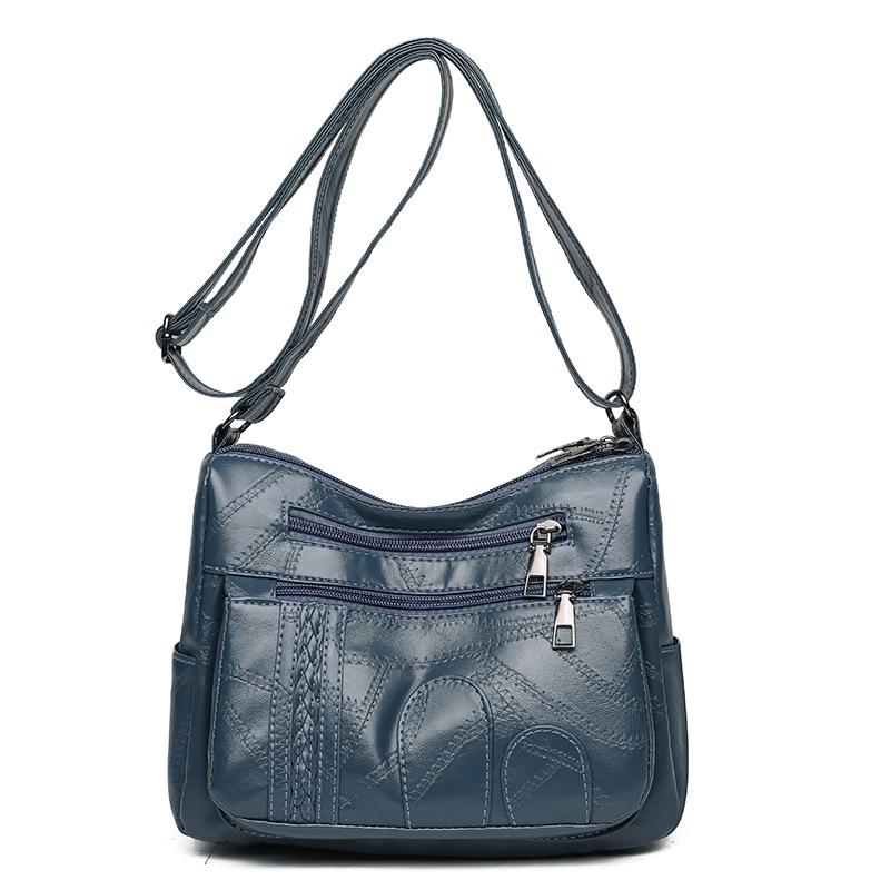 New Multi-Layer Soft Leather Women's Crossbody Bag - Fashion Splicing Shoulder Bag, Multi-functional and Large Capacity Design