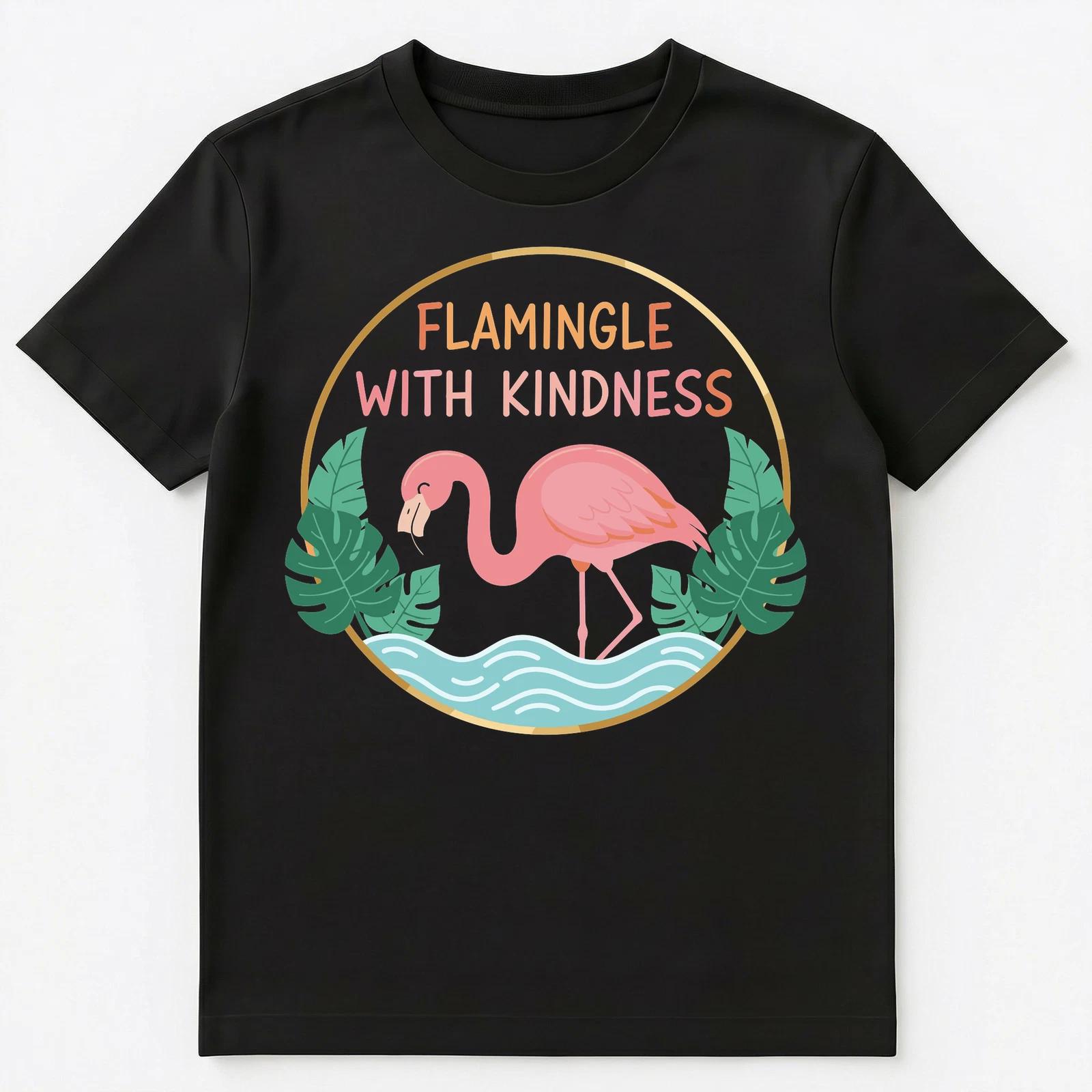 Flamingo Humor Kindness Motivational Quote Design Unisex T-Shirt S