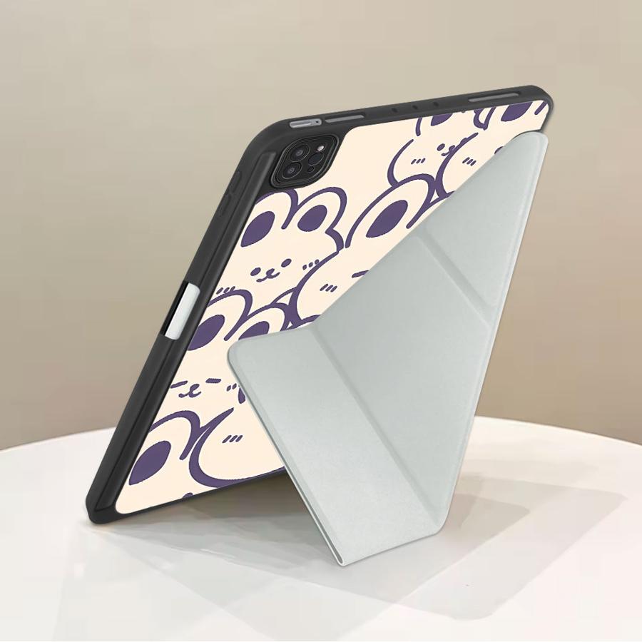 Holder Cover Tablet Case For iPad Pro 11th 10th 9th 8th 7th 12.9inch Pro 2025 Air 4 5 M3 M2 1 2 M4 11inch Mini 6 7 Line Rabbit