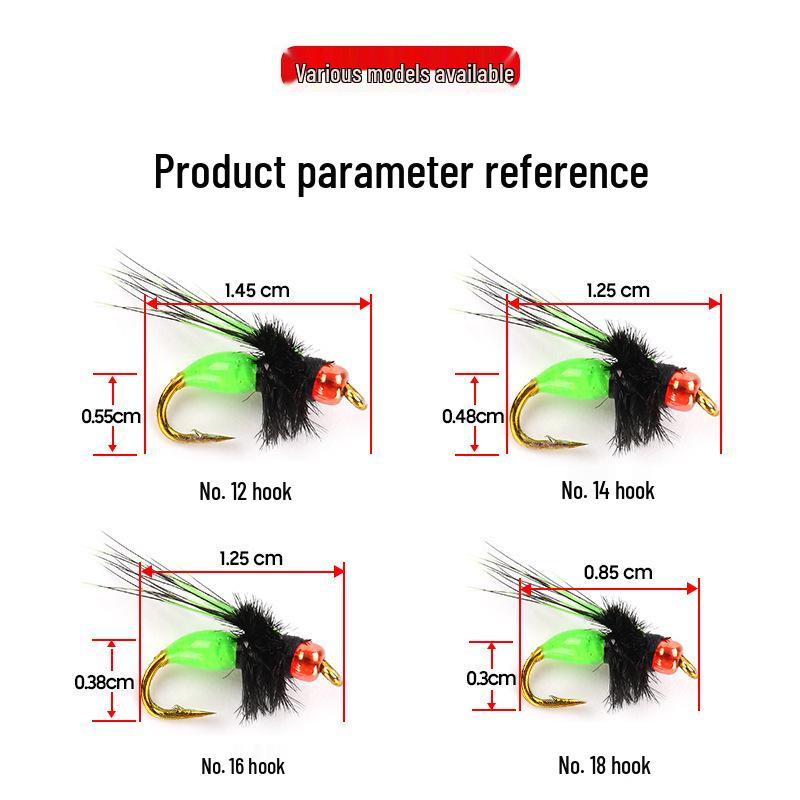 White Strip Fishing Rig: Micro Lure Baits, Mosquito Fly Hooks, Feather Lure, and Imitation Melon Seed Bait