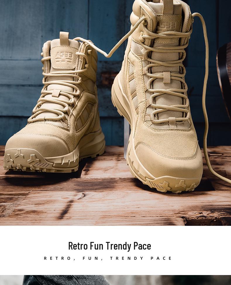 Outdoor Large Size Tactical Combat Boots (39-47) - Wear-Resistant High-Tops for Hiking and Training