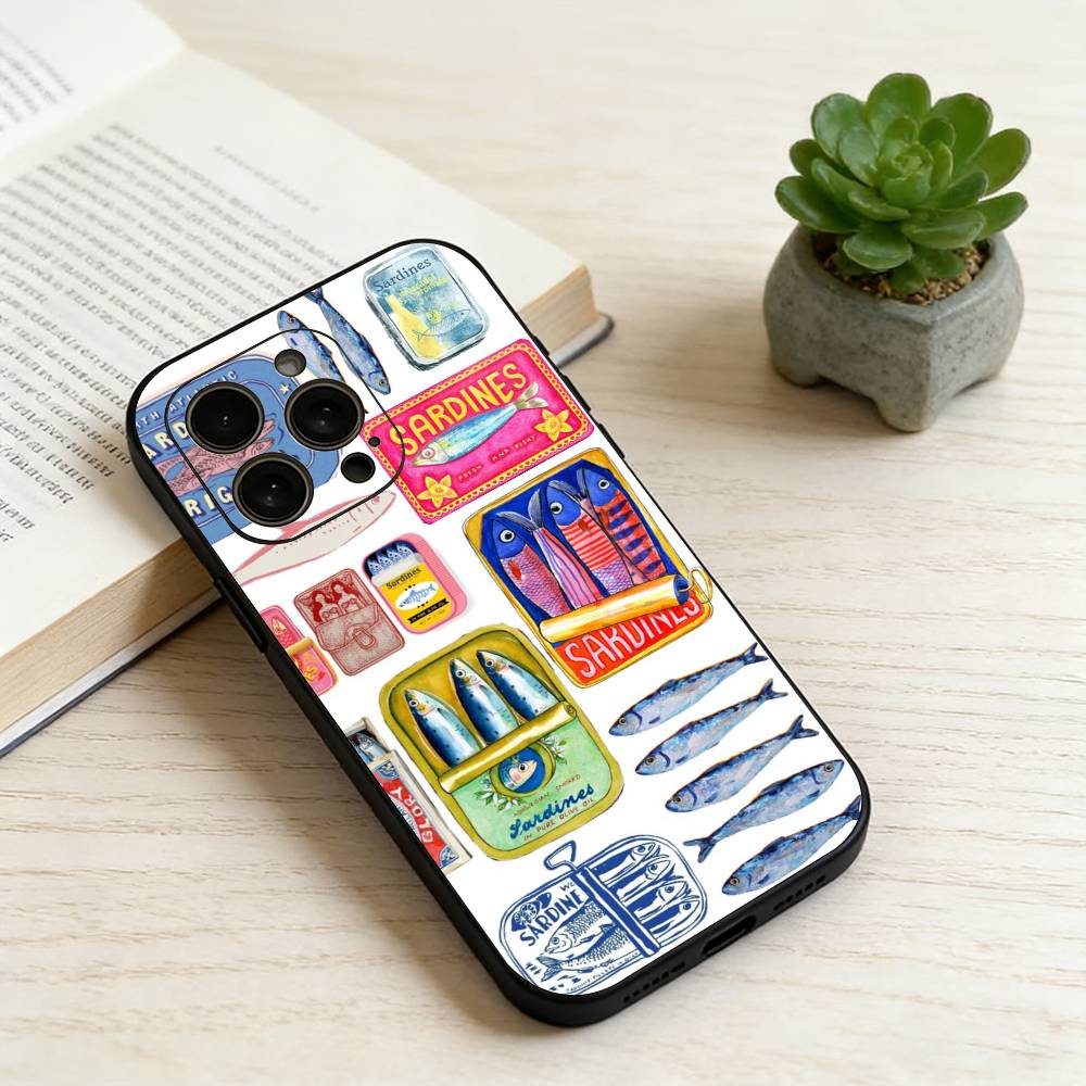 

S-Sardine Phone Case Silicone Soft For IPhone 17 16 15 14 13 12 11 X XR Plus Pro Max Plus iPhone12