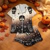 Damen Halloween Print Pyjama-Set 2-teilig Lässig Bequem Nachtwäsche