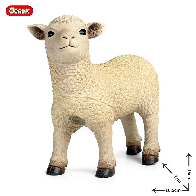 Oenux Soft Cotton Farm Animals Cow Horse Pig Hen Cat Dog Model Action Figures Wild Lizard Donkey Koala Educational Kids Toy Gift