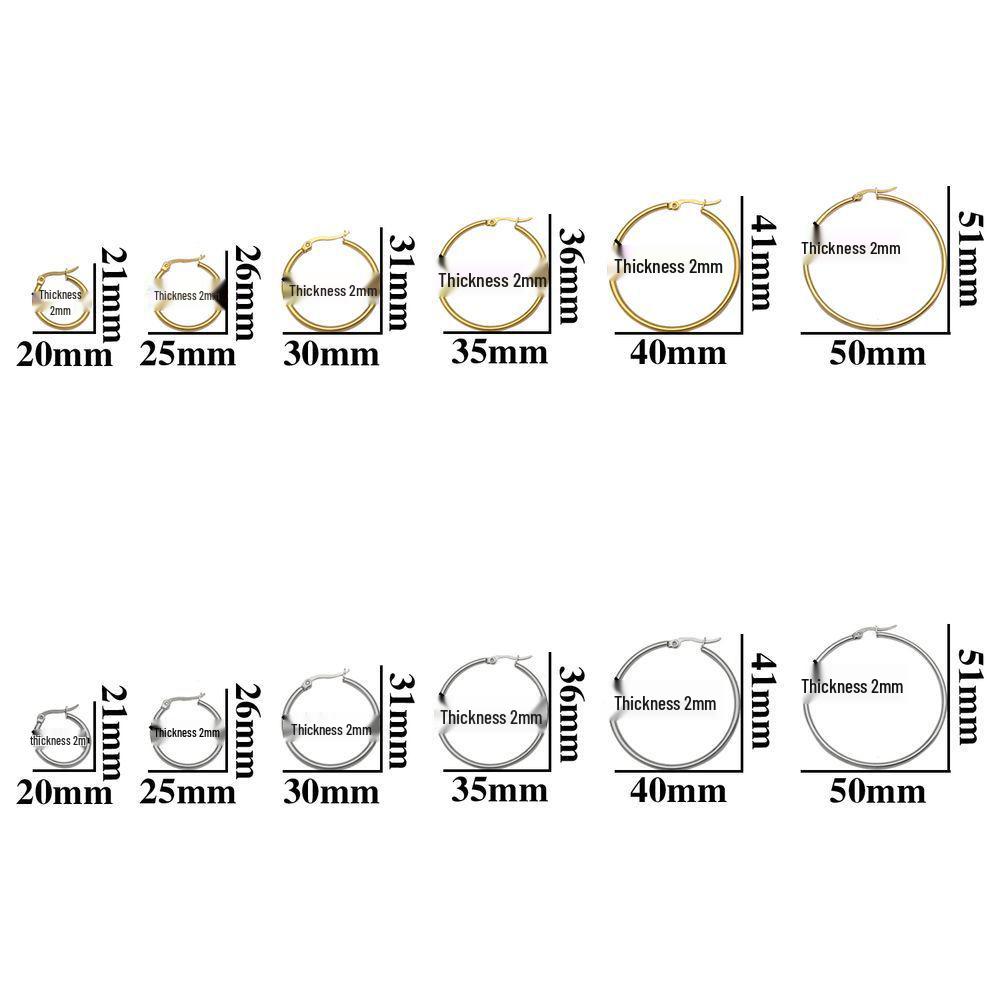Stainless Steel Vacuum-Plated Large Round Circle Earring Pendant Charm