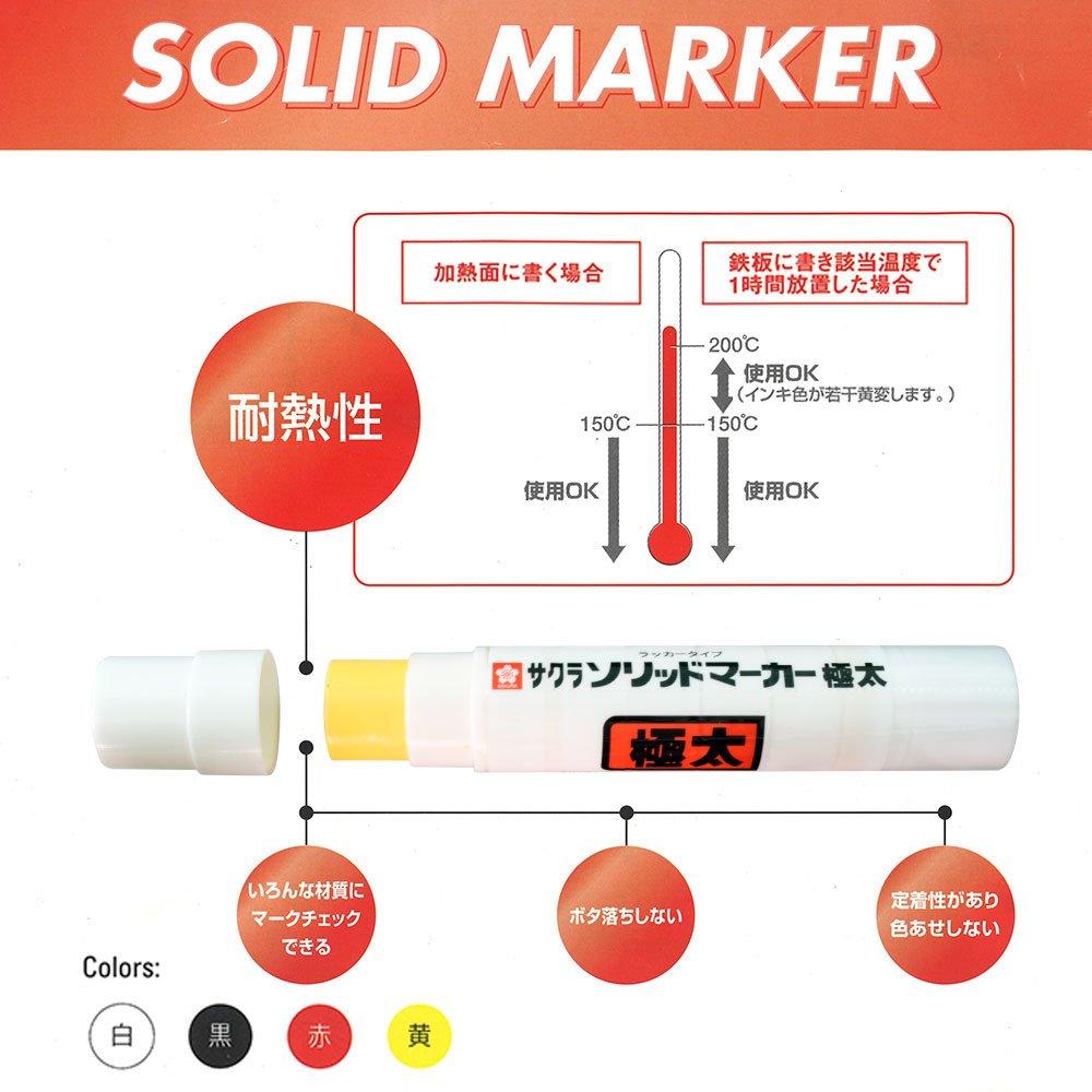 Sakura Solid Extra 10 Pens Cray-Pas Oil-Based Marker, Thick, SC-L#49(10), Black,