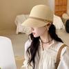 Straw hat women's summer sun protection shows their face, small straw baseball cap, UV protection sunshade, equestrian hat, face cover cap