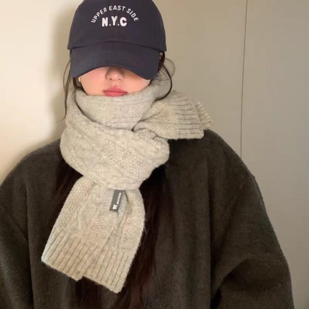 Windproof Knitted Scarf Knitted Scarves Bib New Shawl  Autumn and Winter