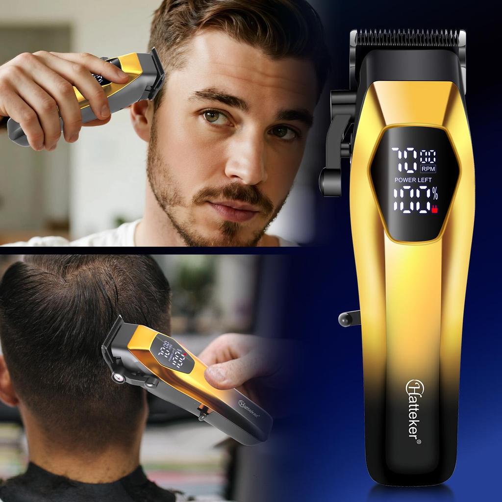 Hatteker Electric Hair Clipper Professional Barber-Grade with Digital Display Gradient Shaving Trimmer for Precision