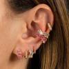 Yuedane Gold Plated Clip Earrings For Women Multicolor Zircon C Shape Ear Cuff Clipn No Piercing Earring Fashion Jewelry