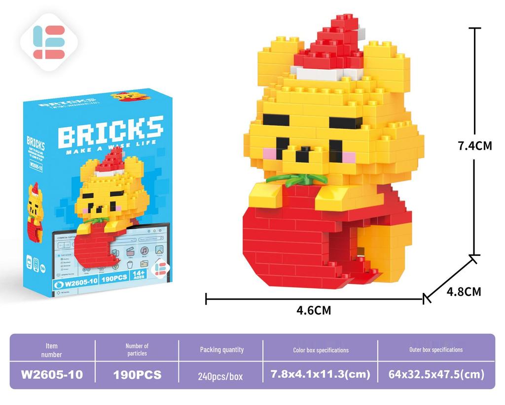 Stavebnice Santa Clause z mikročástic: 60 typů, Slepá krabička kompatibilní s Lego