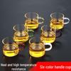 Heat-Resistant Glass Tea Cup with Handle - Household Gongfu Style, Transparent and Thickened for Individual Use