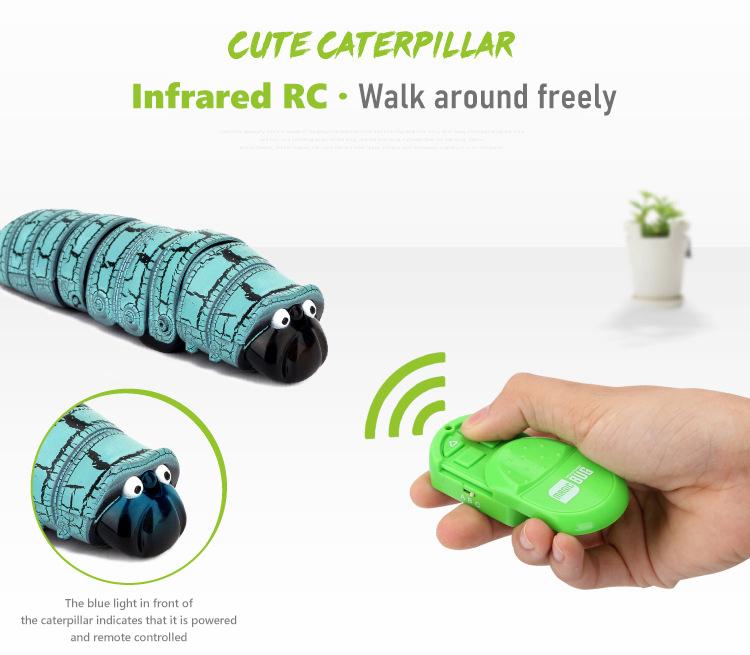 Non-Toxic Simulation Tricky Rc Caterpillar Robot Simulated Cute Animals Remote Control Insects Halloween Toys For Kids Children'S Gifts