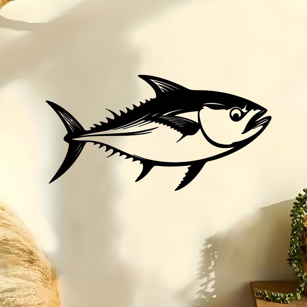 1pc Tuna Fish Metal Wall Art Dynamic Statue Mural Outdoor Garden Patio Decor Weather Resistant Gift for Fishing Season Enthusiasts