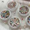 50/100 Pcs Shiny  Nail Art  Colorful 3D Pointed Bottom Diamond Nail Charms Gemstones For Diy Decoration