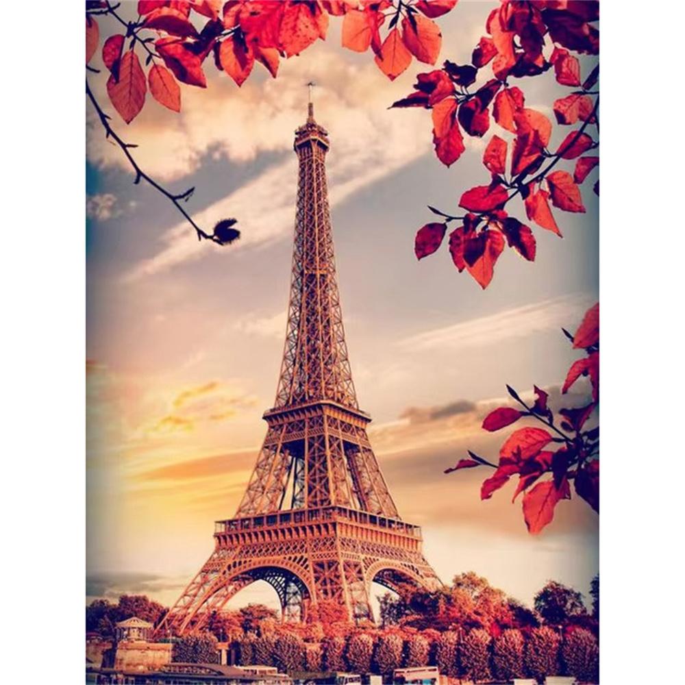 DIY Diamond Painting Iron Tower Cross Stitch Kit Mosaic Art Diamond Painting Full Circle Diamond Home Decoration